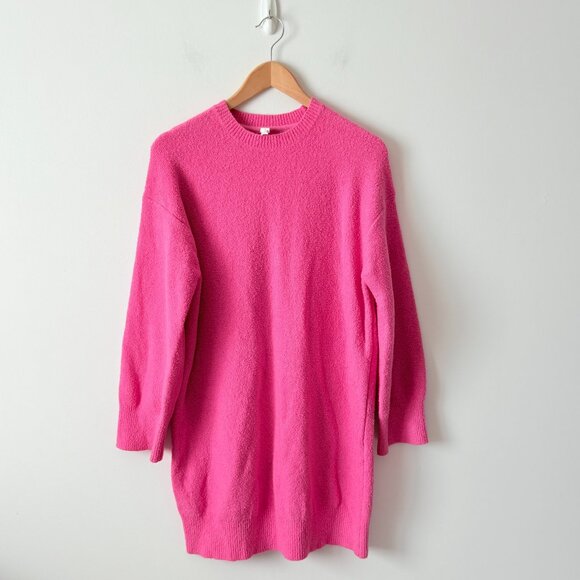 Daily Practice by Anthropologie Long-Sleeve Mini Jumper Sweater Dress Pink Sz XS - Picture 5 of 9